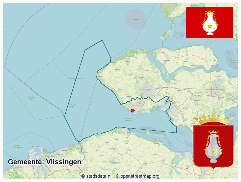 Schematische gemeentegrens Vlissingen